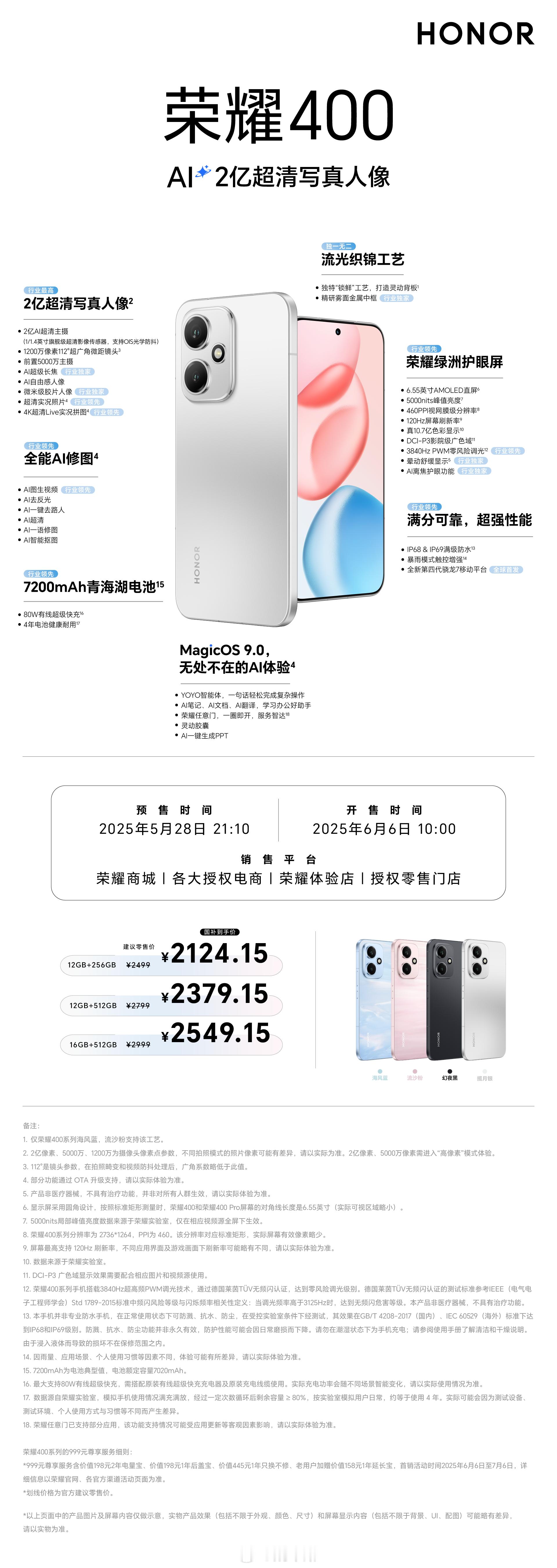 趁热多图看看今儿的荣耀 400 系列诸多新品猛不猛？[坏笑] ​​​