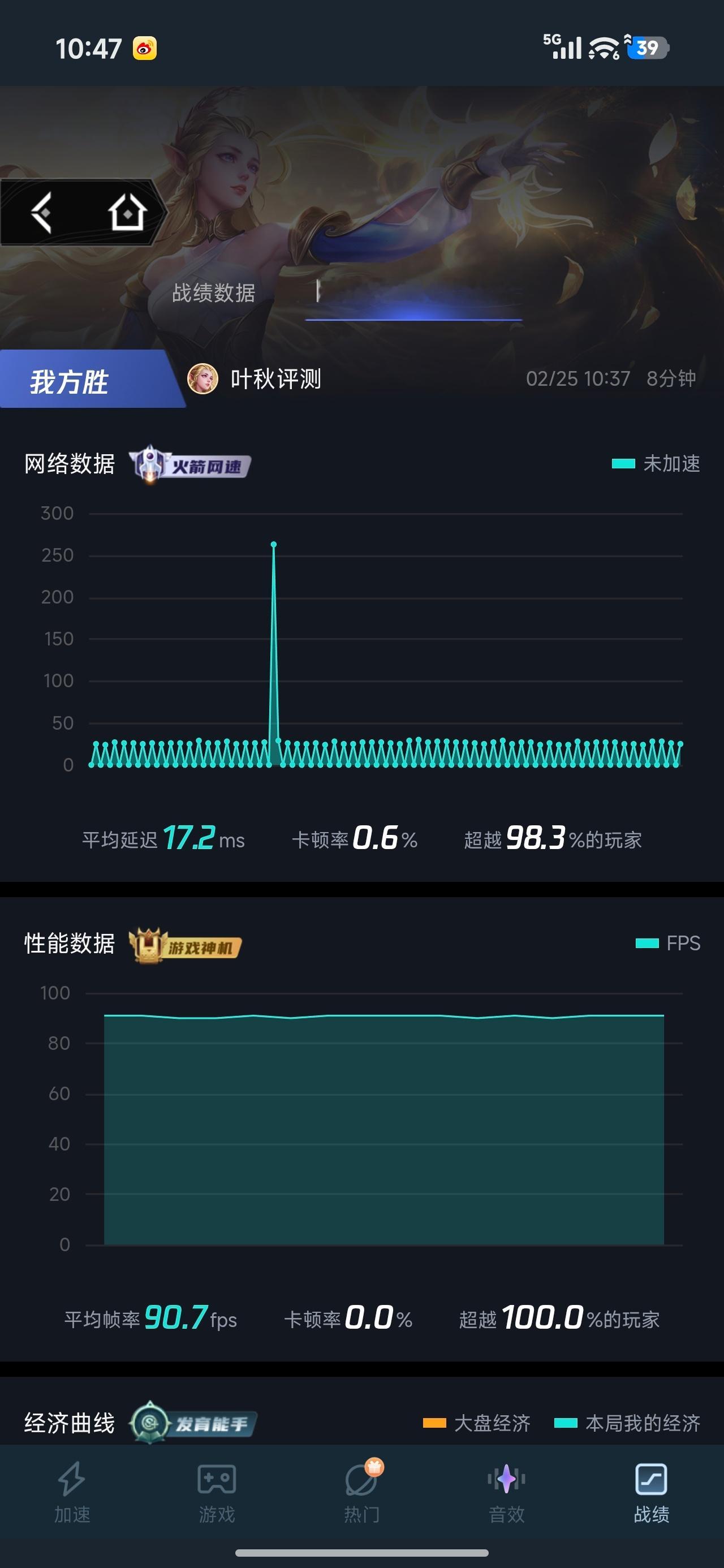 测试了多款手机的王者荣耀帧数。就我小尾巴这台例外。游戏内显示120，但王者后台就