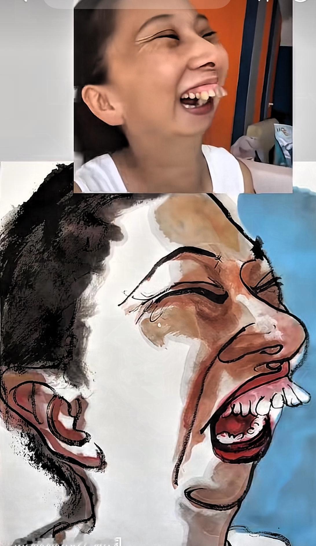 又是一个搞笑视频，女人乐呵呵地说：人家都说我长得“哇噻，我仔细一看，我真得长得哇