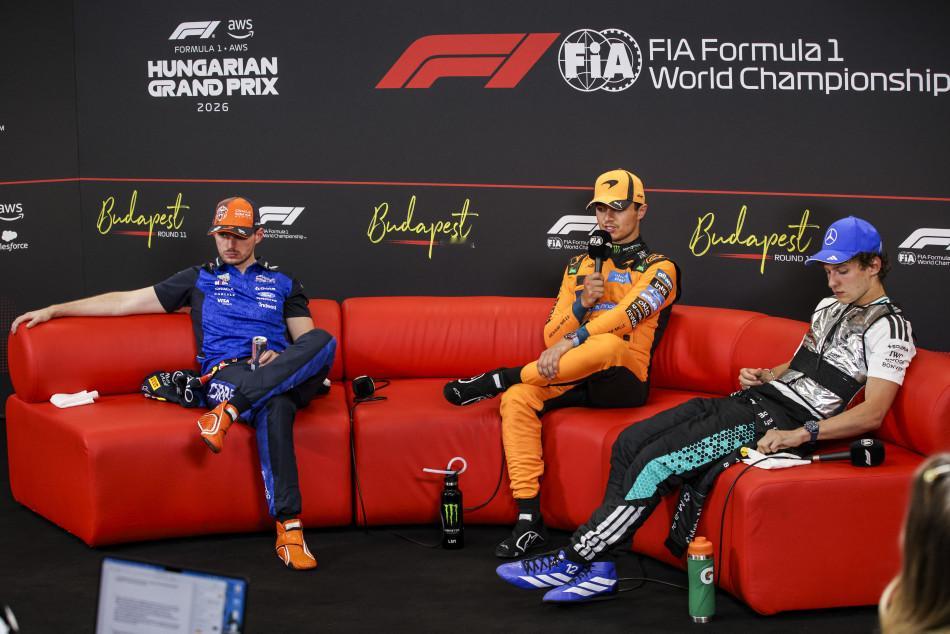 F1荷兰站新闻发布会名单车手第一组：佩雷兹、林德布拉德、维斯塔潘车手第二组：霍肯