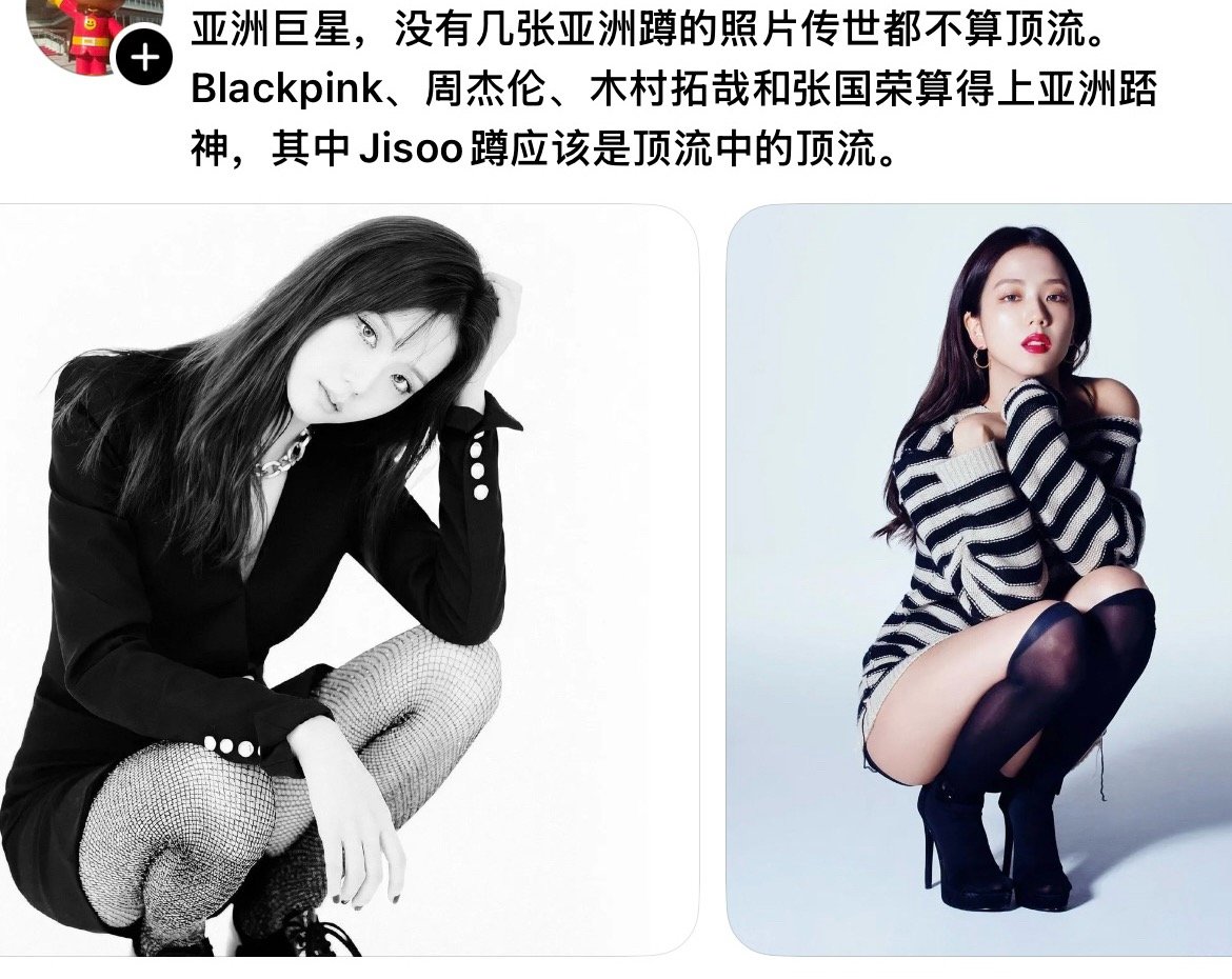 亚洲巨星，没有几张亚洲蹲的照片传世都不算顶流。Blackpink、周/杰伦、木/
