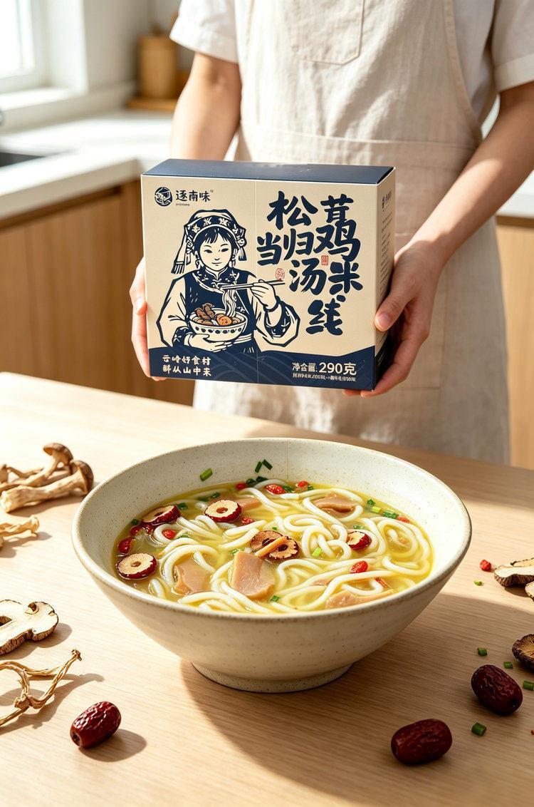 松茸当归鸡汤米线，不用去云南！在家就能吃到的地道山野鸡汤米线，在云南，米线不是快