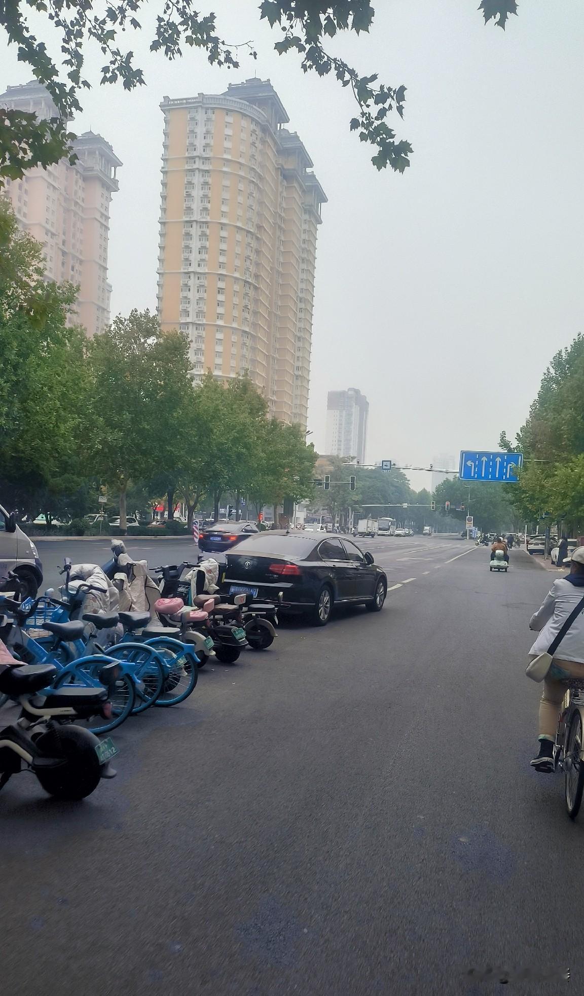 保定今天的天气这是咋回事呢？
远处的建筑像披上了一层薄纱，
空气中有一股烧柴火的
