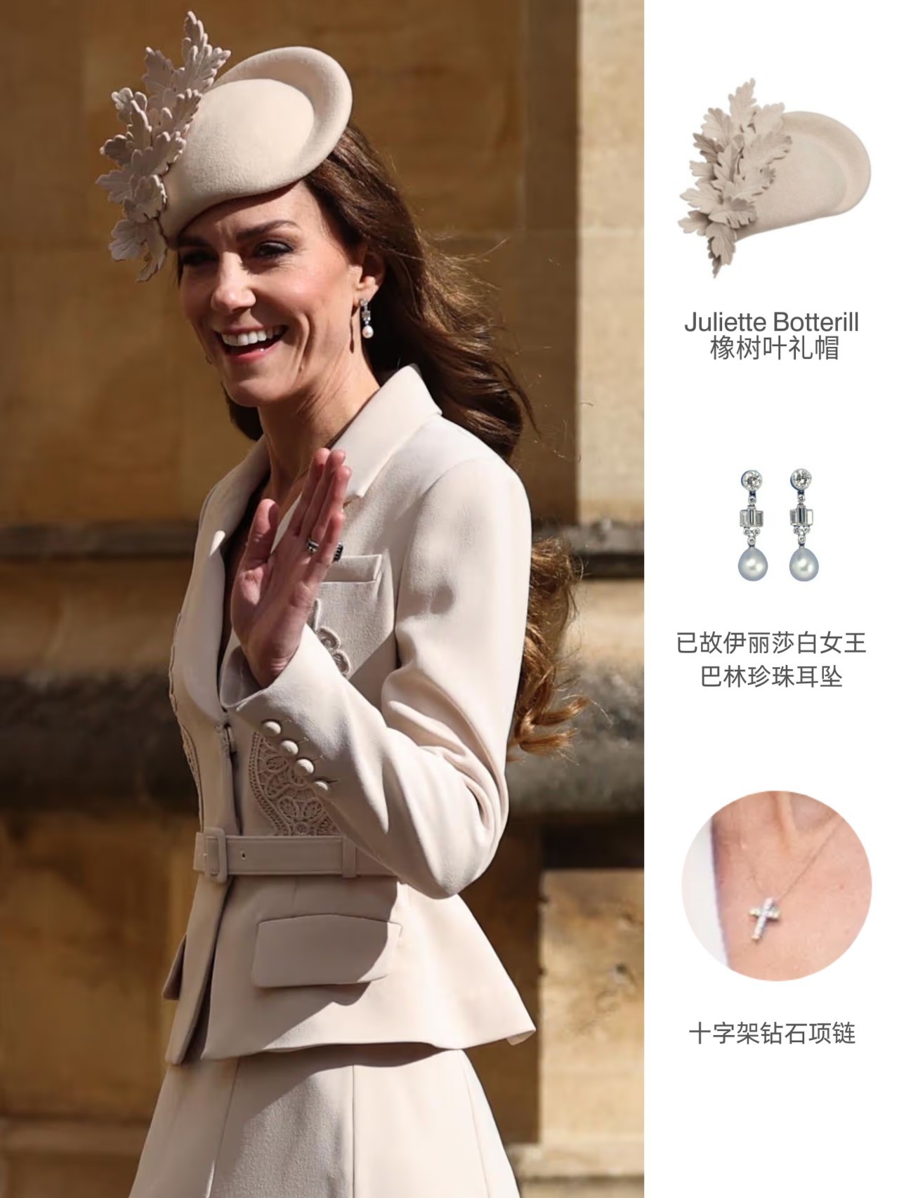 蓝+卡其是今年威尔士家复活节主色调~凯特重穿了22年（图二）和安妮长公主同出公务