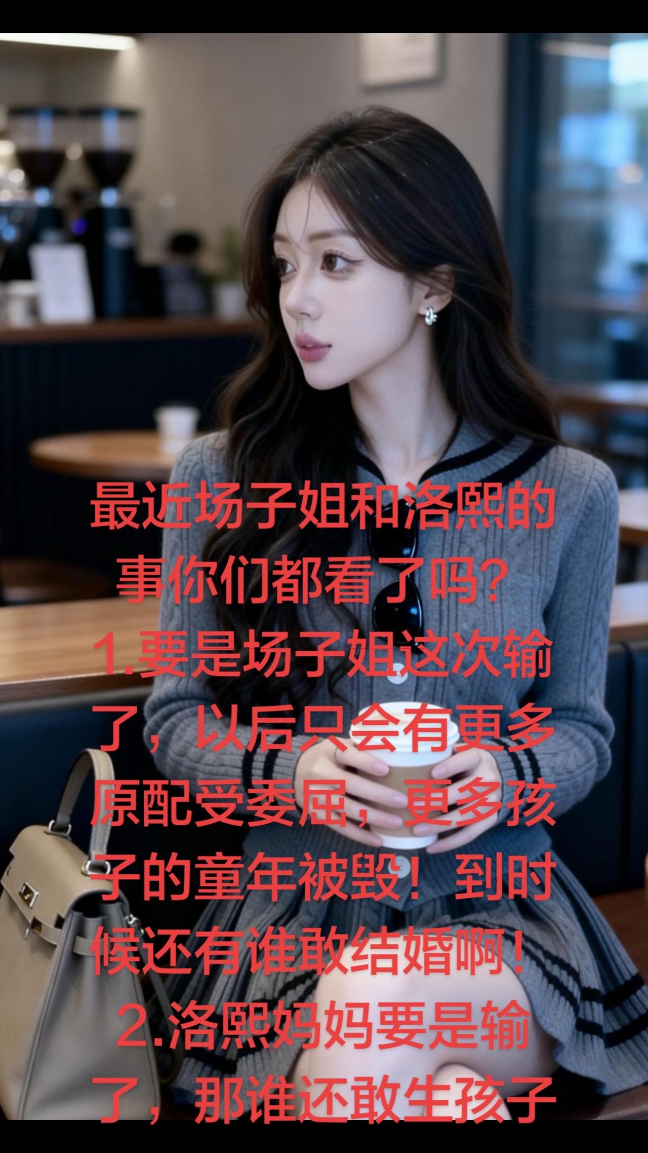 最近场子姐和洛熙妈妈的事你们都看了吗？
1.要是场子姐这次输了，以后只会有更多原