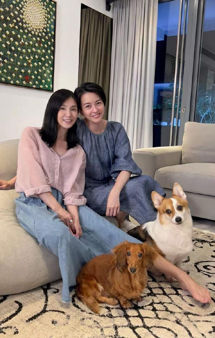 51岁杨采妮和49岁梁咏琪，岁月果然不败真美人。