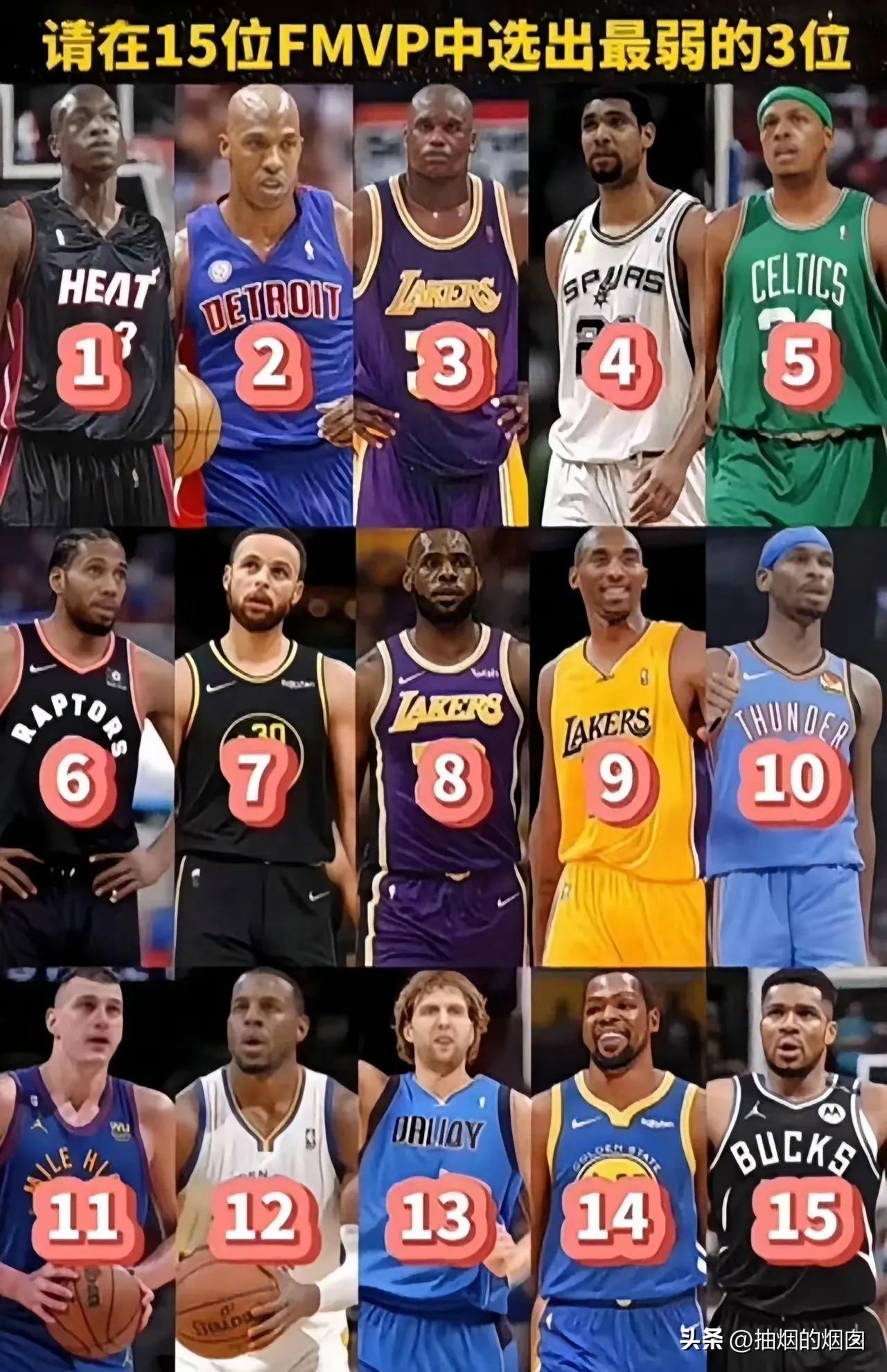 谁是最弱的FMVP？
伊戈达拉和马刺时期的小卡，都是靠防守詹姆斯拿下的，所以这么