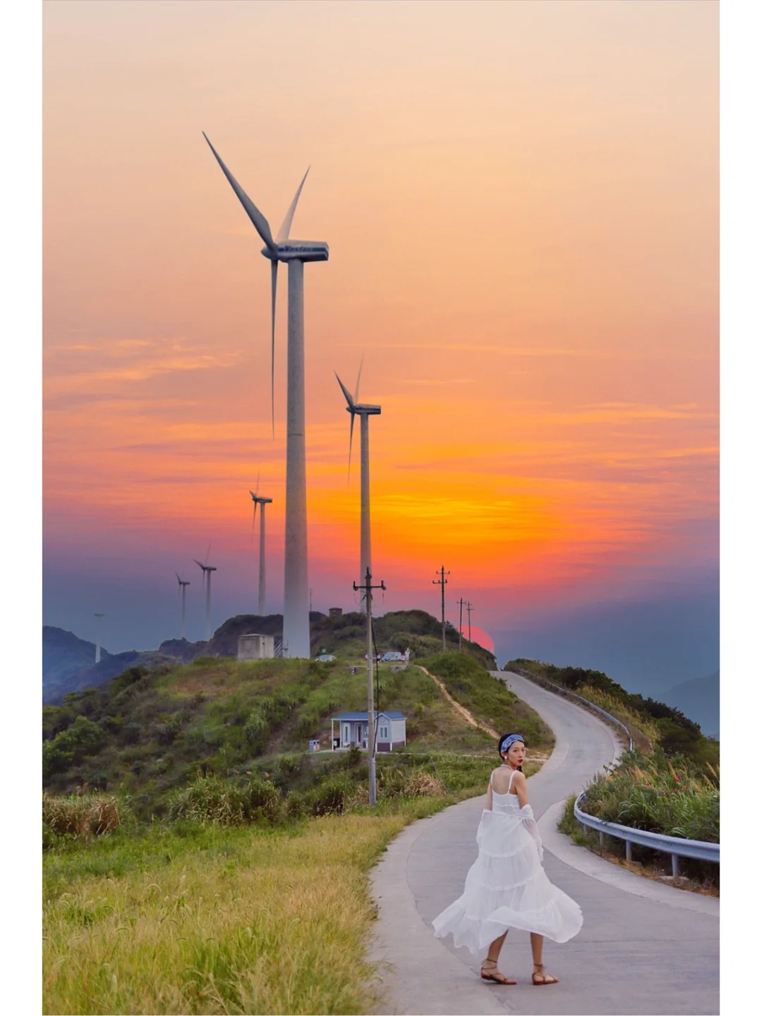 🌅我在浙江舟山小众海岛看了一场“风车日落”