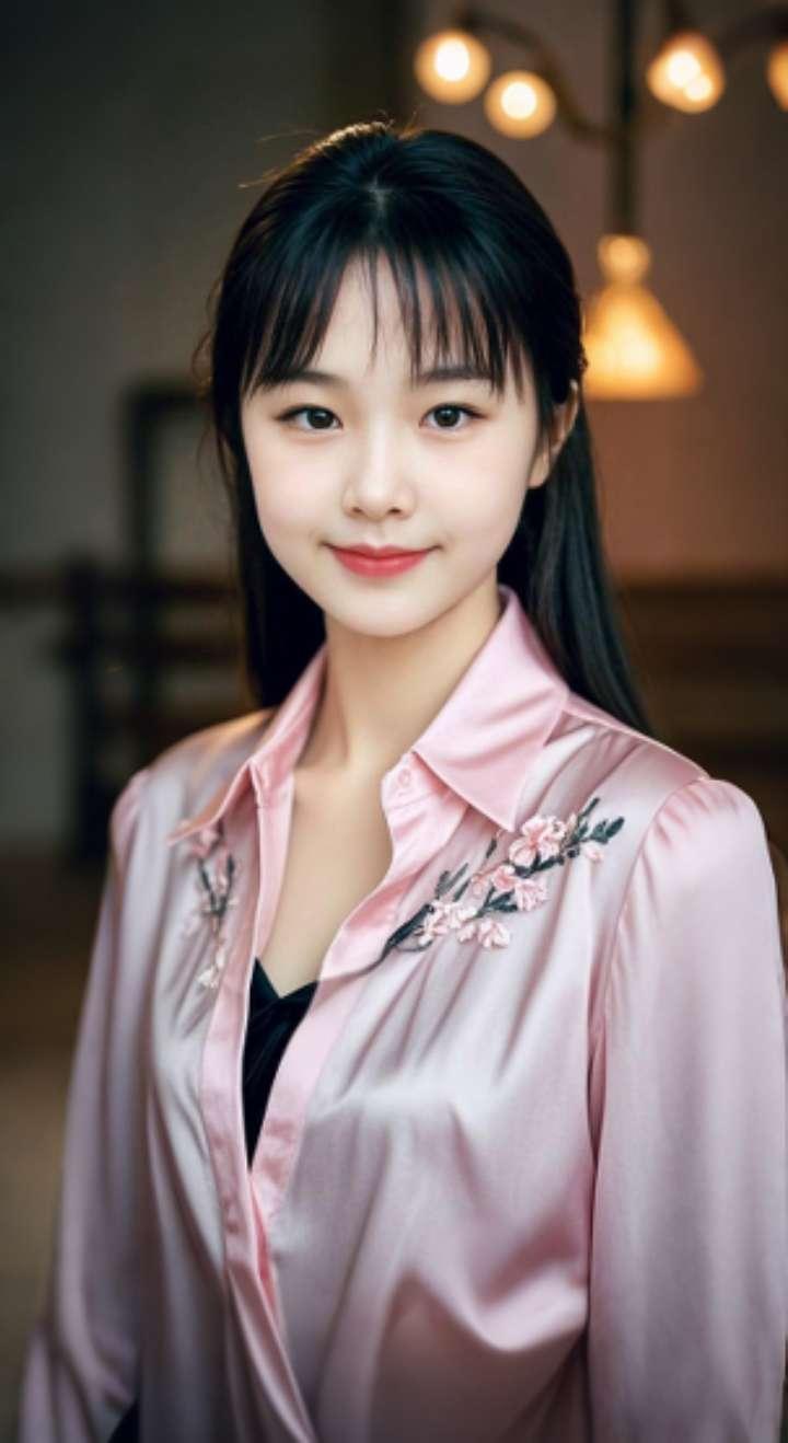 AI扩图 AI粉衫佳人