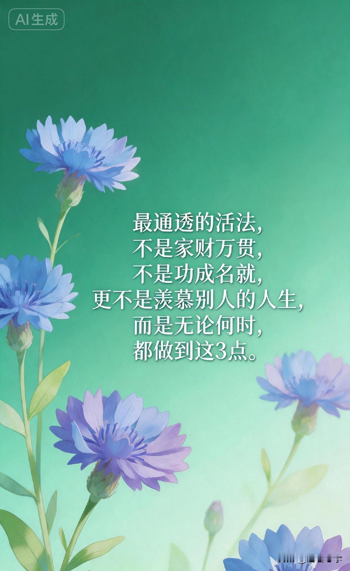 最通透的活法，不是家财万贯，不是功成名就，更不是羡慕别人的人生，而是无论何时，都