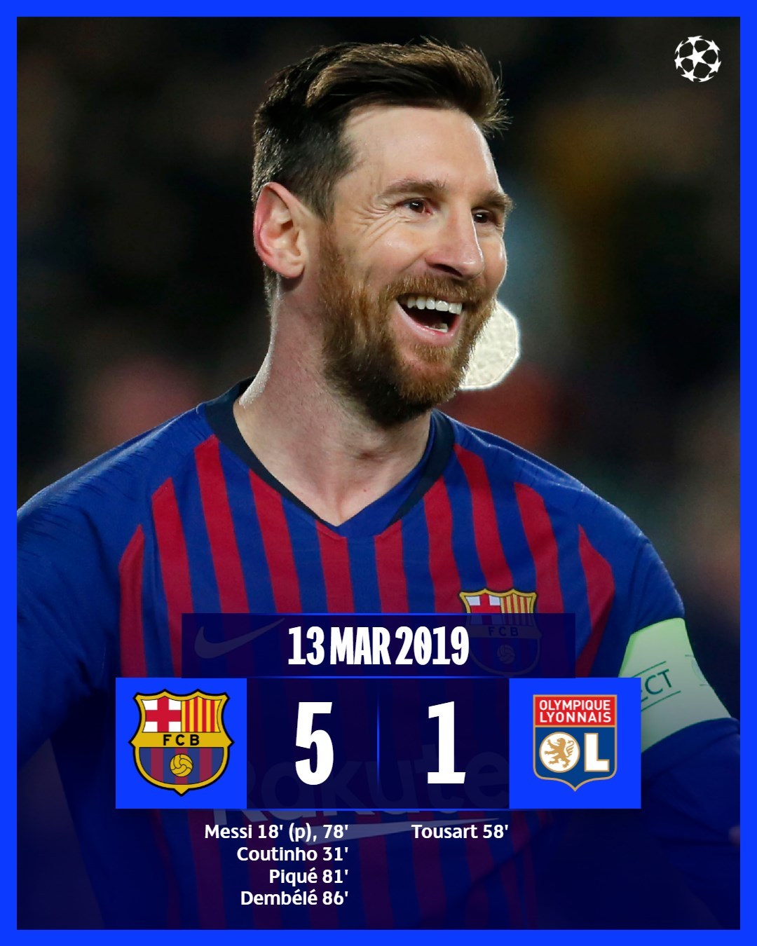 欧冠官推：🔥#梅西[超话]##欧冠# ​​​