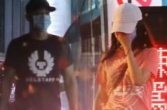林心如霍建华马路上吵架，林心如气的坐在石墩生闷气，霍建华主动去去奶茶店买奶茶哄她