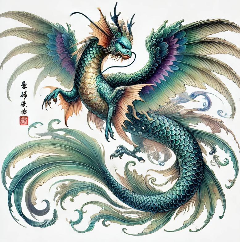 《山海经》异兽录，之蠃鱼。蠃鱼在书中这样描述，鱼身而鸟翼，音如鸳鸯，见则其邑大水
