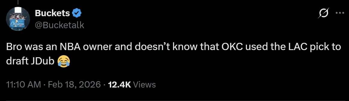 现任独行侠小股东库班近期与网友讨论了有关摆烂的问题，球迷指出：我不想总拿雷霆当例