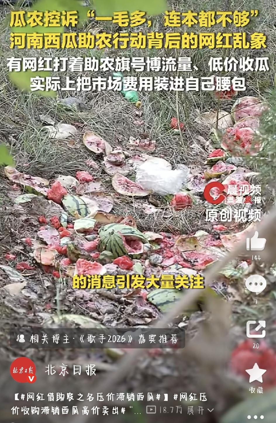 今年夏天，河南西瓜大丰收，可瓜农们却笑不出来——几百万斤西瓜扎堆成熟，偏偏遇上大