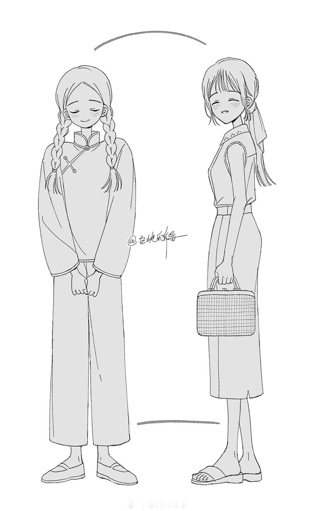 瓜的画 今天画了给阿嬷的情书女孩子友谊真得好 顺便喜欢古着衣服 