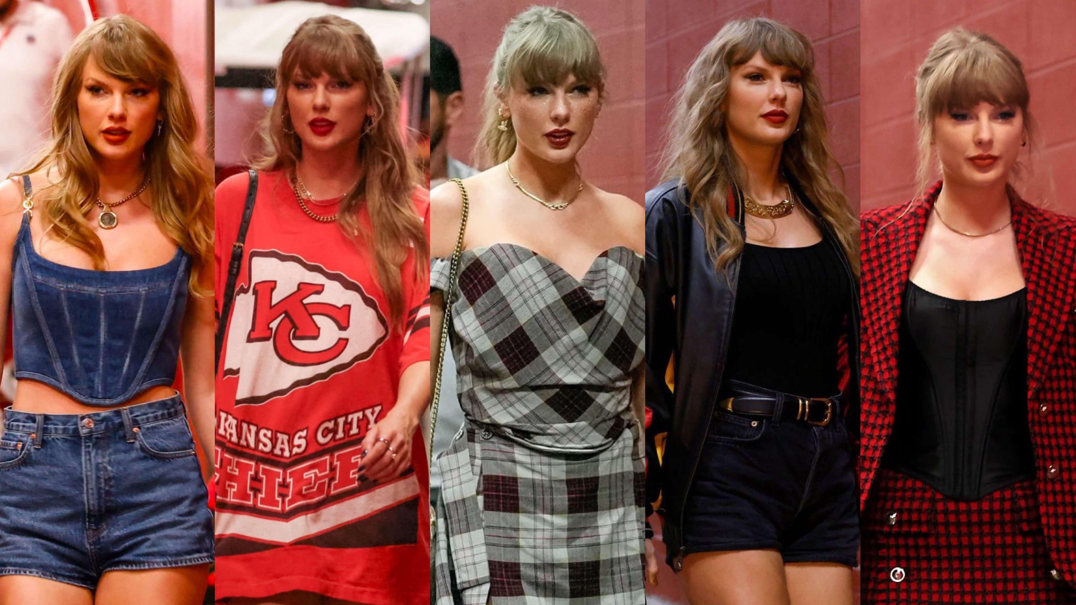霉霉近期去酋长队观赛的几套穿搭，你最喜欢哪一套？#TaylorSwift[超话]