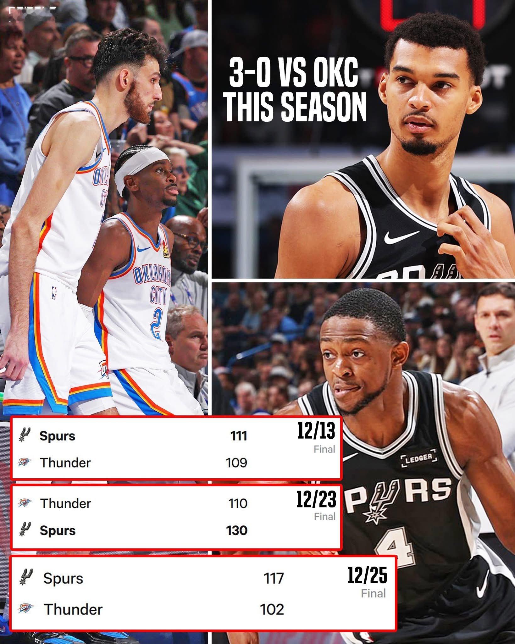 NBA 雷霆现在看到马刺，都得绕着走马刺三杀雷霆