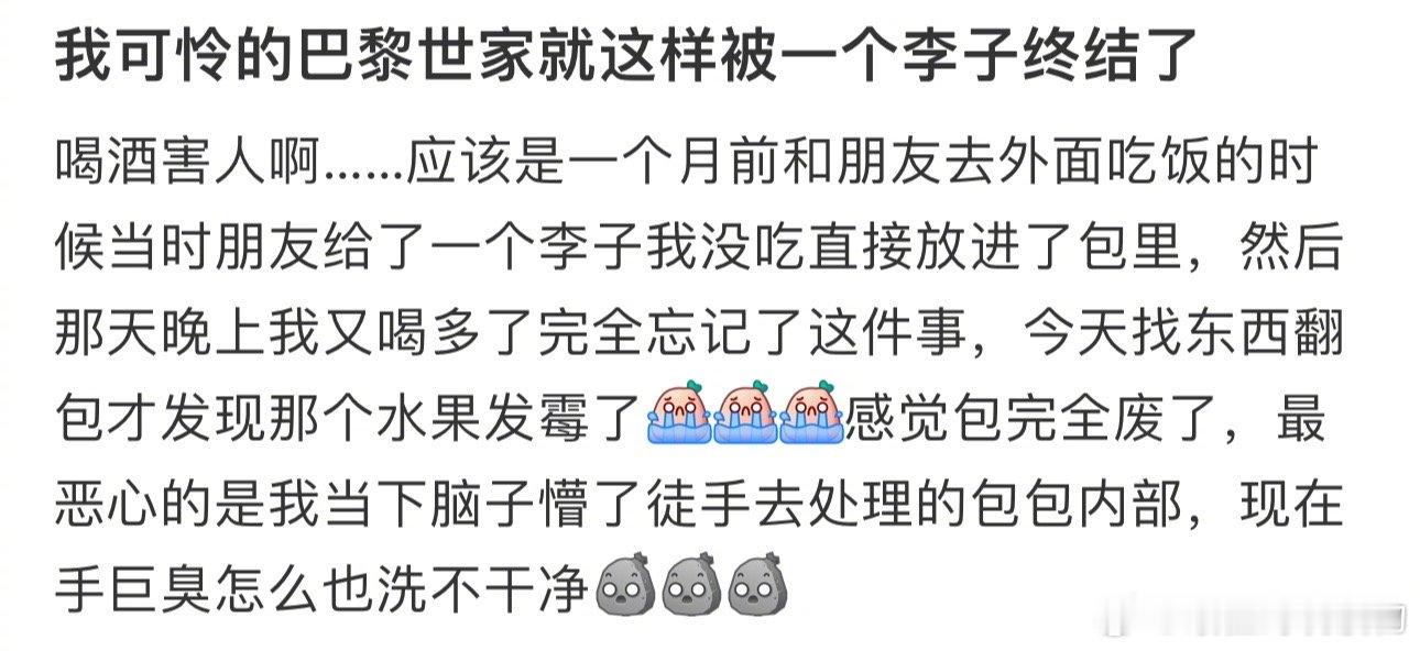 我可怜的巴黎世家就这样被一个李子终结了 ​​​