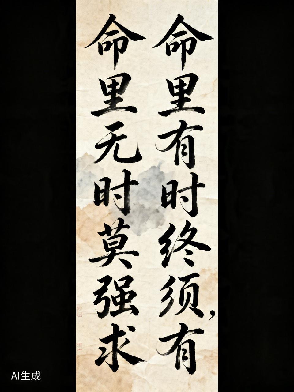 下联：命里无时莫强求