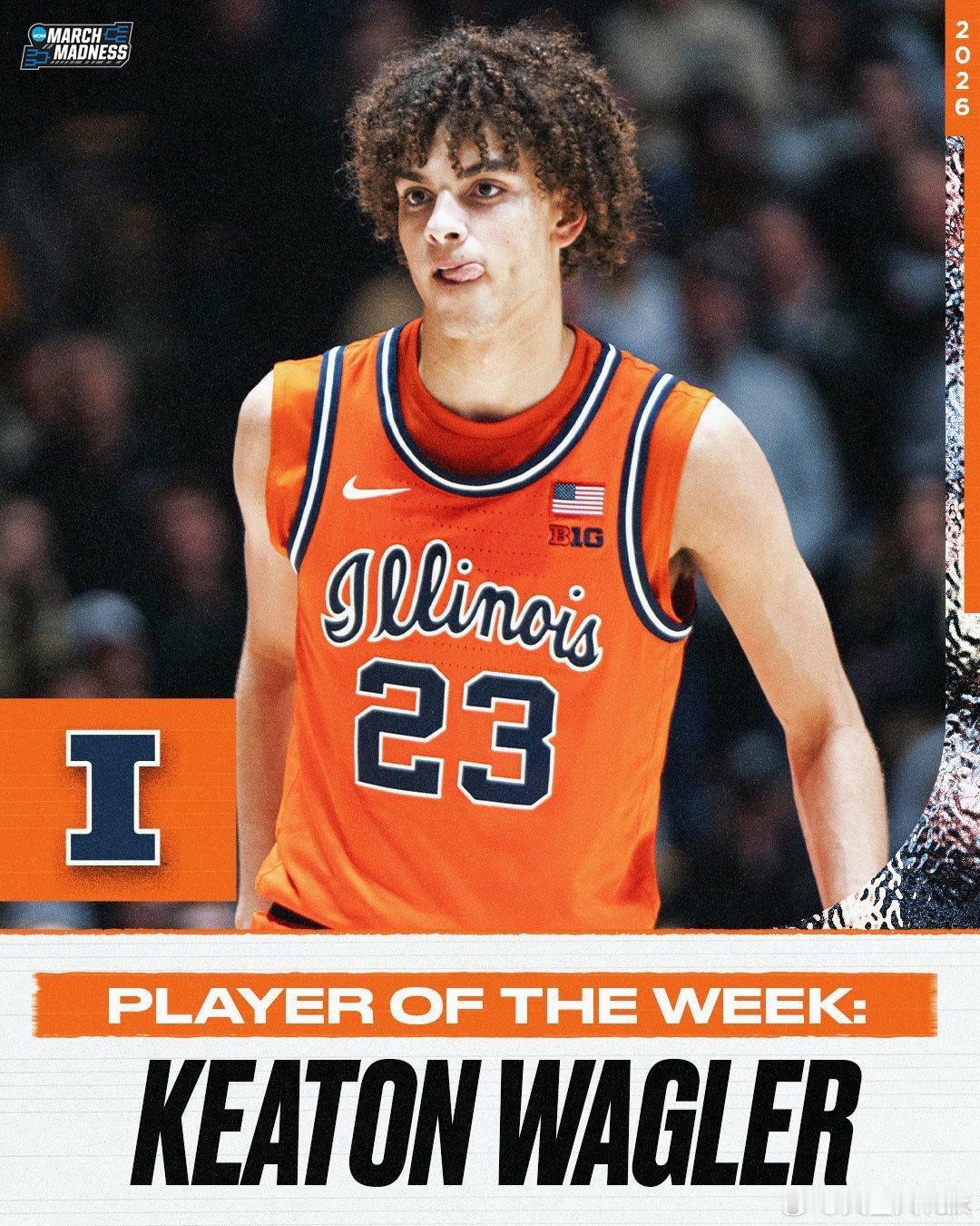 NCAA官网第12周NCAA男篮 最佳球队：德州理工大学，最佳球员：Keaton