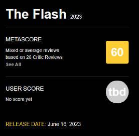 【《》评分解禁】DC最新超英电影《闪电侠》媒体评分现已解禁，Metacritic