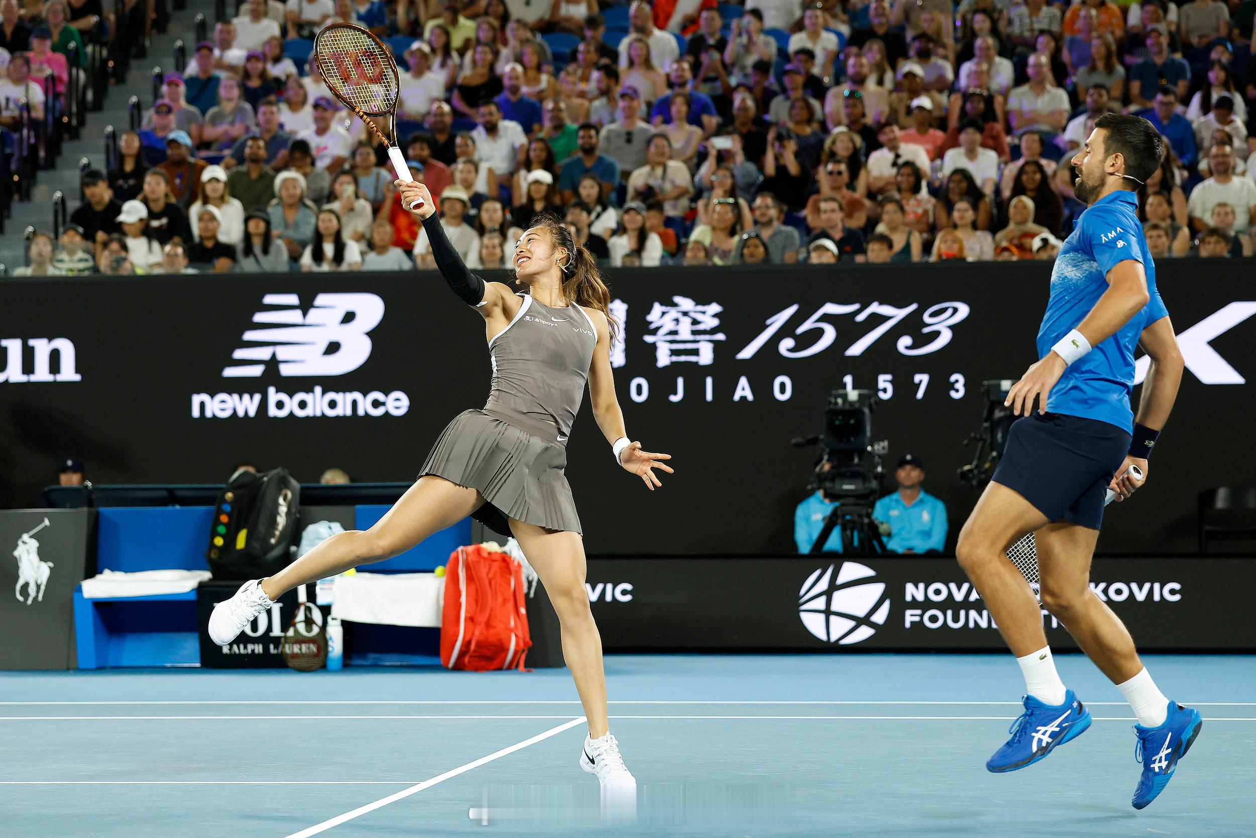 澳网2025  郑钦文/德约科维奇表演赛精彩花絮🎾 