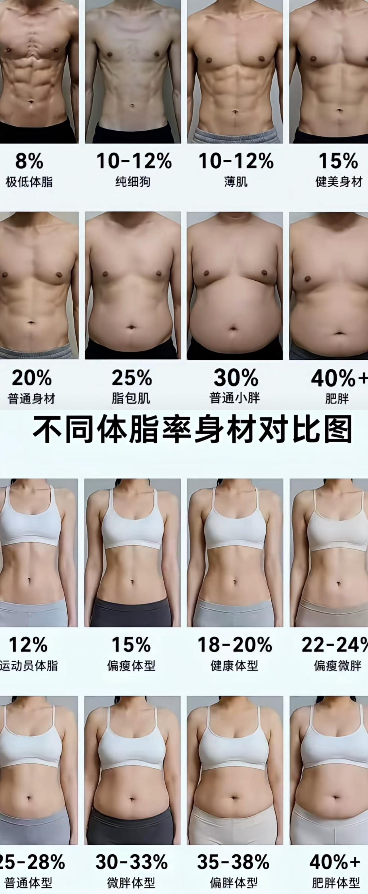 @所有人 对号入座。男的20%和女的28%差不多。这样就行。不要比这个高