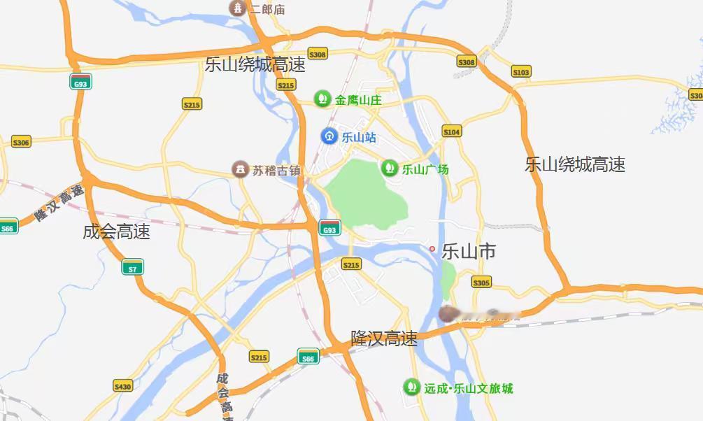 乐山环城高速由成会高速、隆汉高速、乐山绕城高速相互衔接合围，形成环绕乐山中心城区