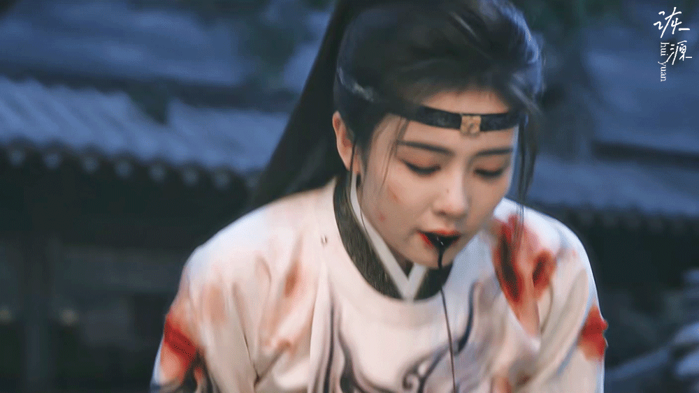 白鹿 《唐宫奇案》李佩仪 / 动图▷EP29-10 高马尾+白衣（白黑）+抹额-