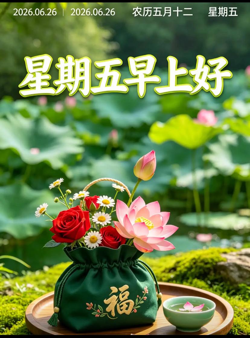 🌺2026.6.26夏荷送香.福运相随🌺

🌿🌸夏日晨辉温柔铺展，清荷次