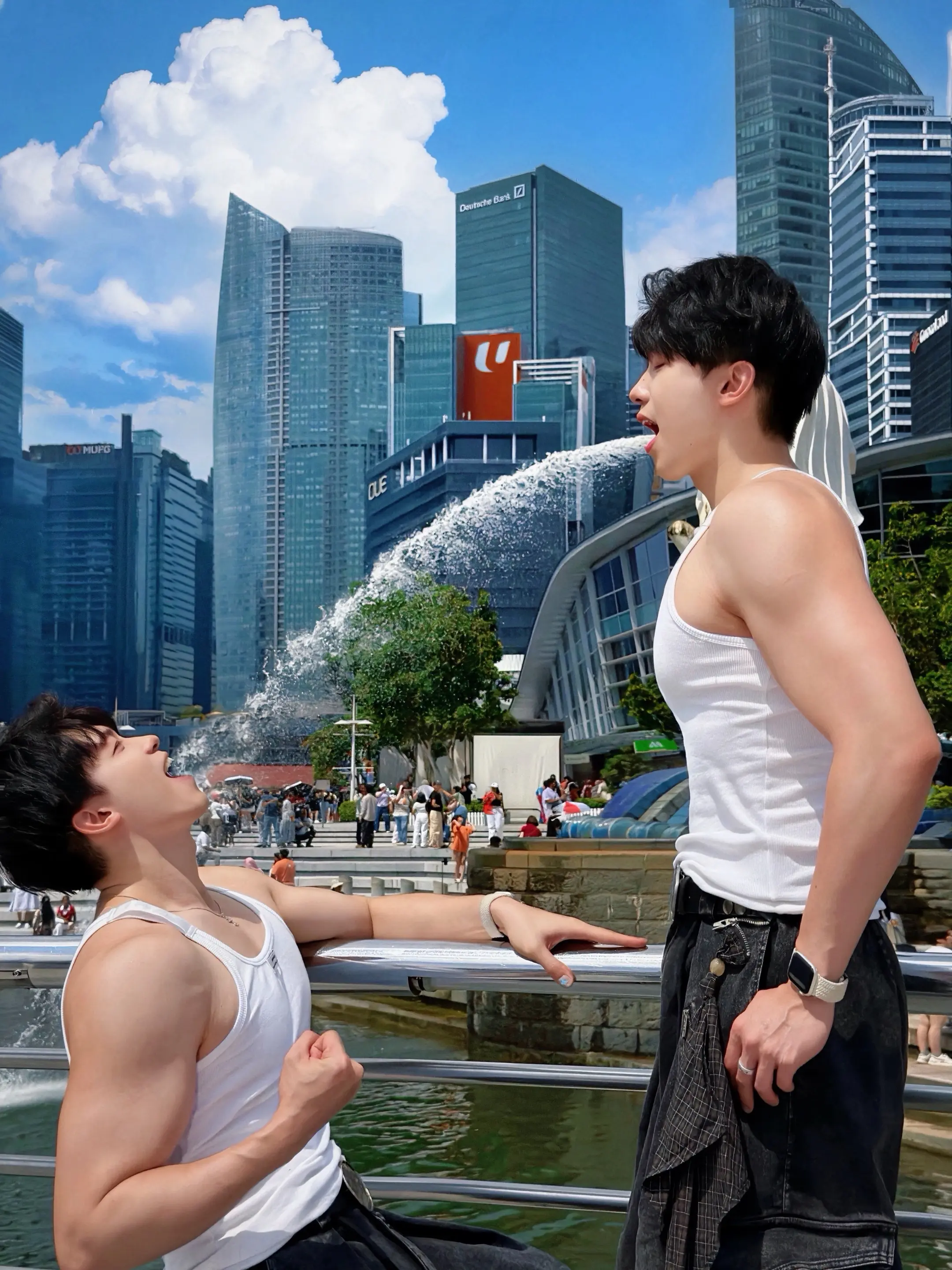 和弟弟1️⃣起想的创意🇸🇬。新加坡限定姿势💦