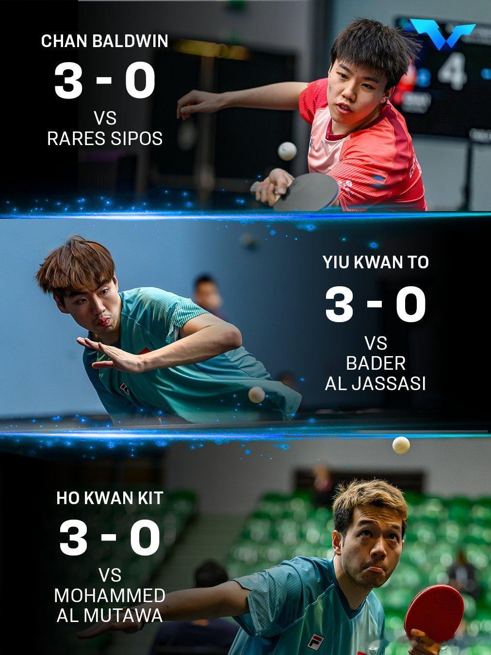 WTT常规挑战赛马斯喀特站2026 资格赛第二日开局精彩，三位来自中国香港的选手