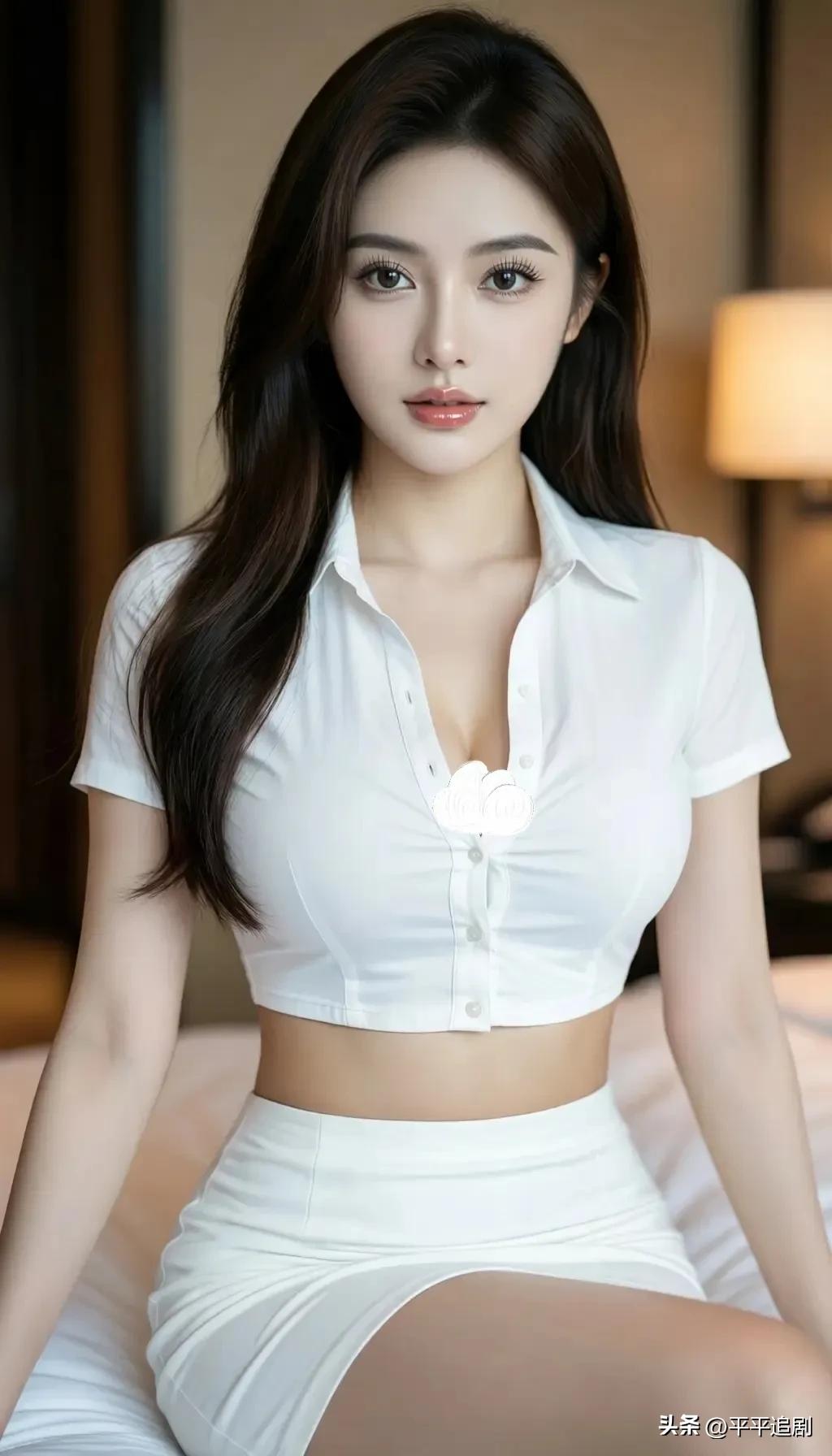 纯白套装勾勒出利落线条，温柔与飒爽并存，每一处细节都藏着不刻意的精致。
大方优雅