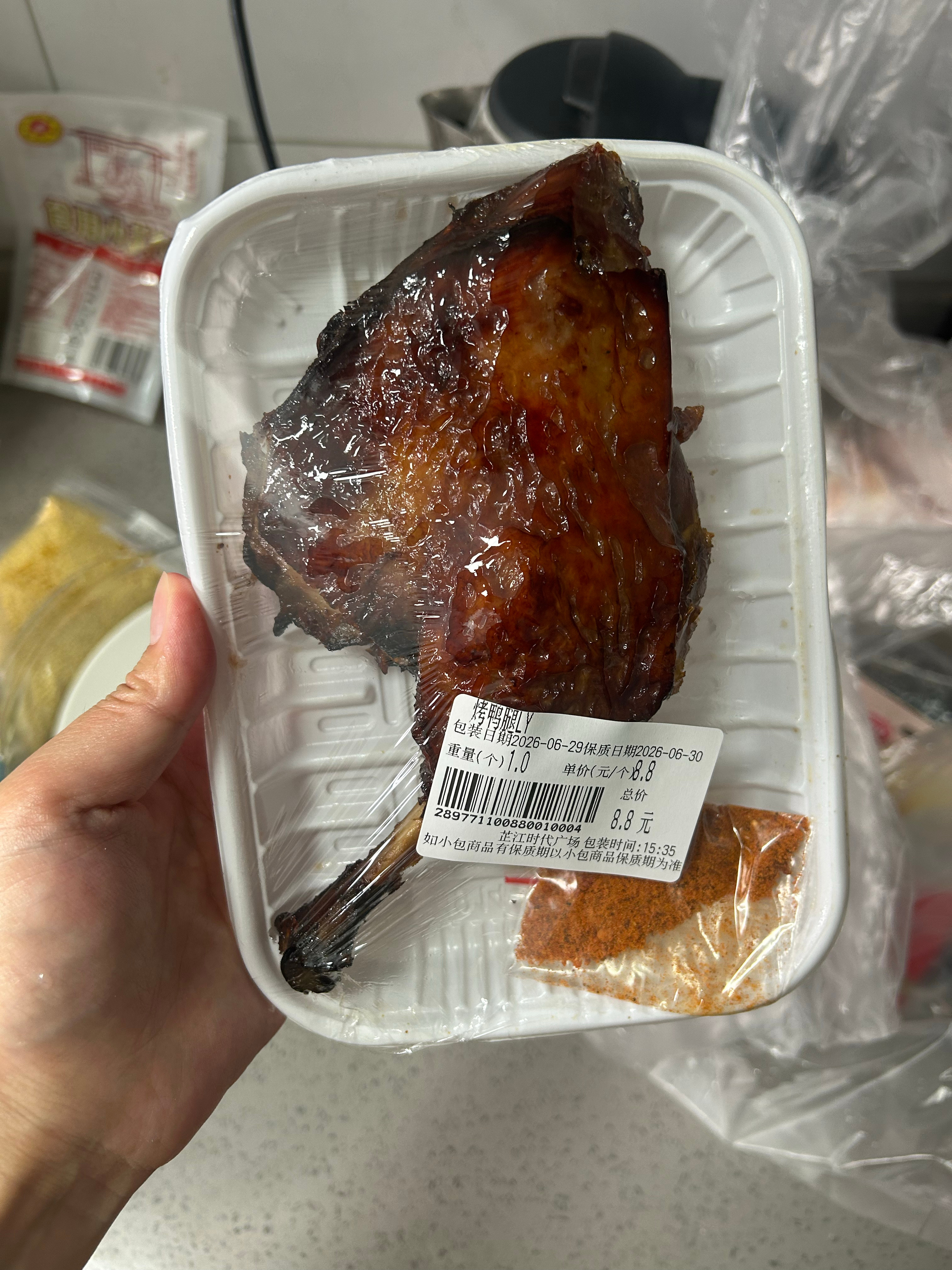 烤鸭腿好吃，嚎次 