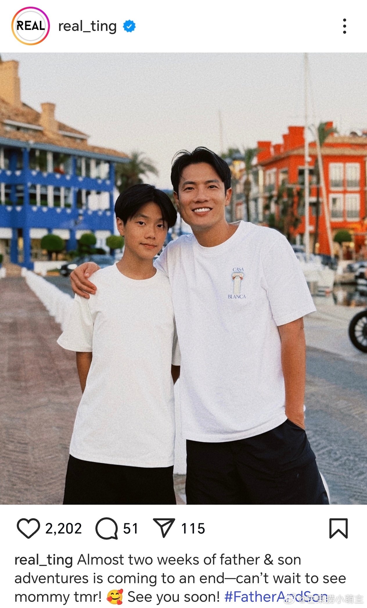 杨千嬅儿子13岁近照杨千嬅老公晒与儿子合照 杨千嬅老公晒与儿子合照，13岁丁进诺