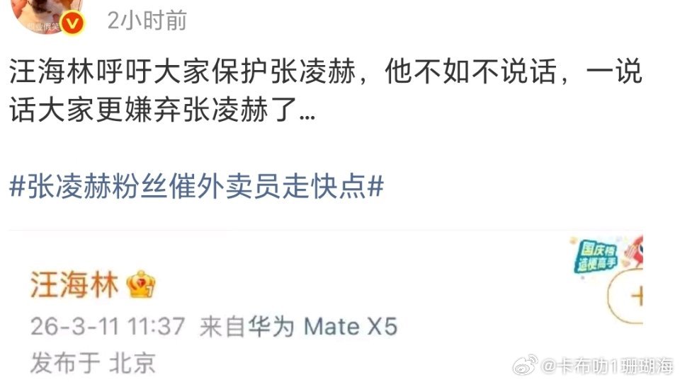 编剧汪林海发文保护张凌赫……结果网友说他一文牛牛更惨了