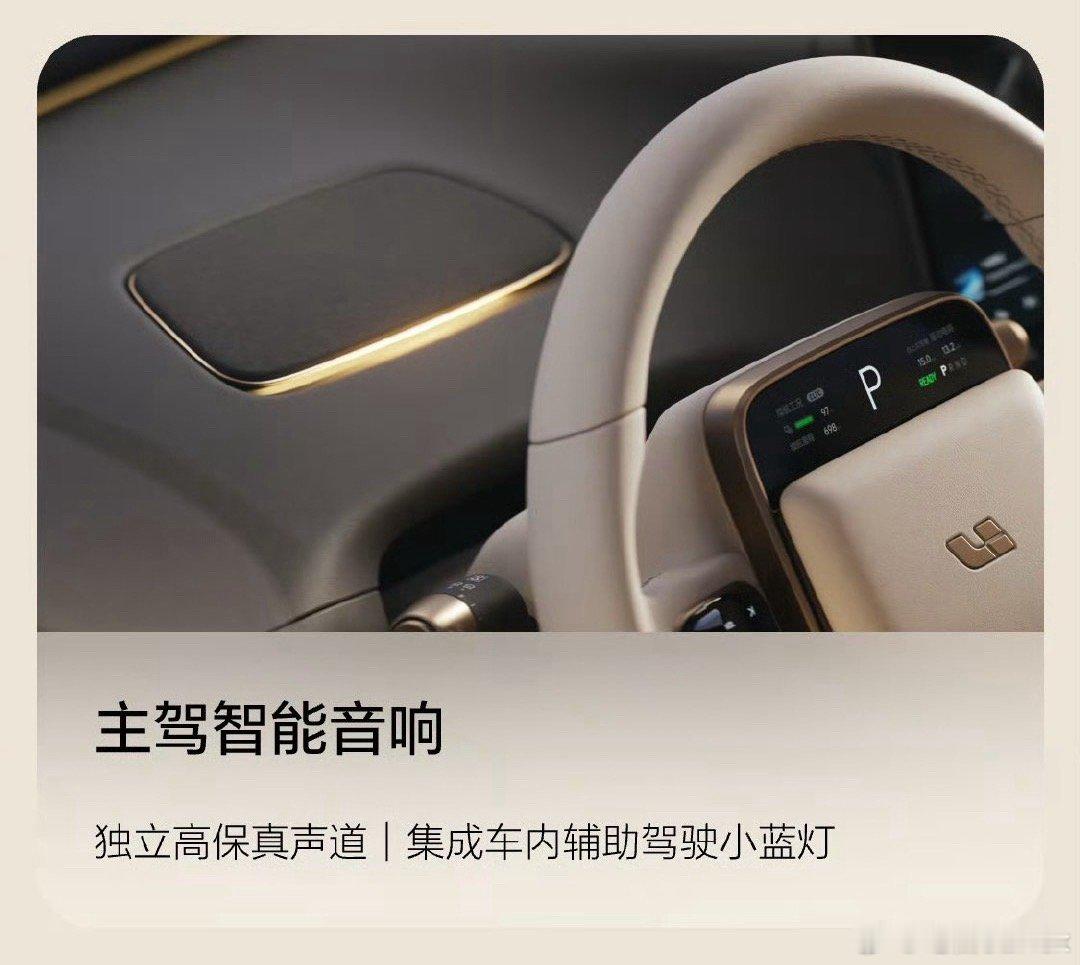 理想这个主驾智能音响看着有点意思，放在这是专门做了指向性发声的YU7 的天际屏，