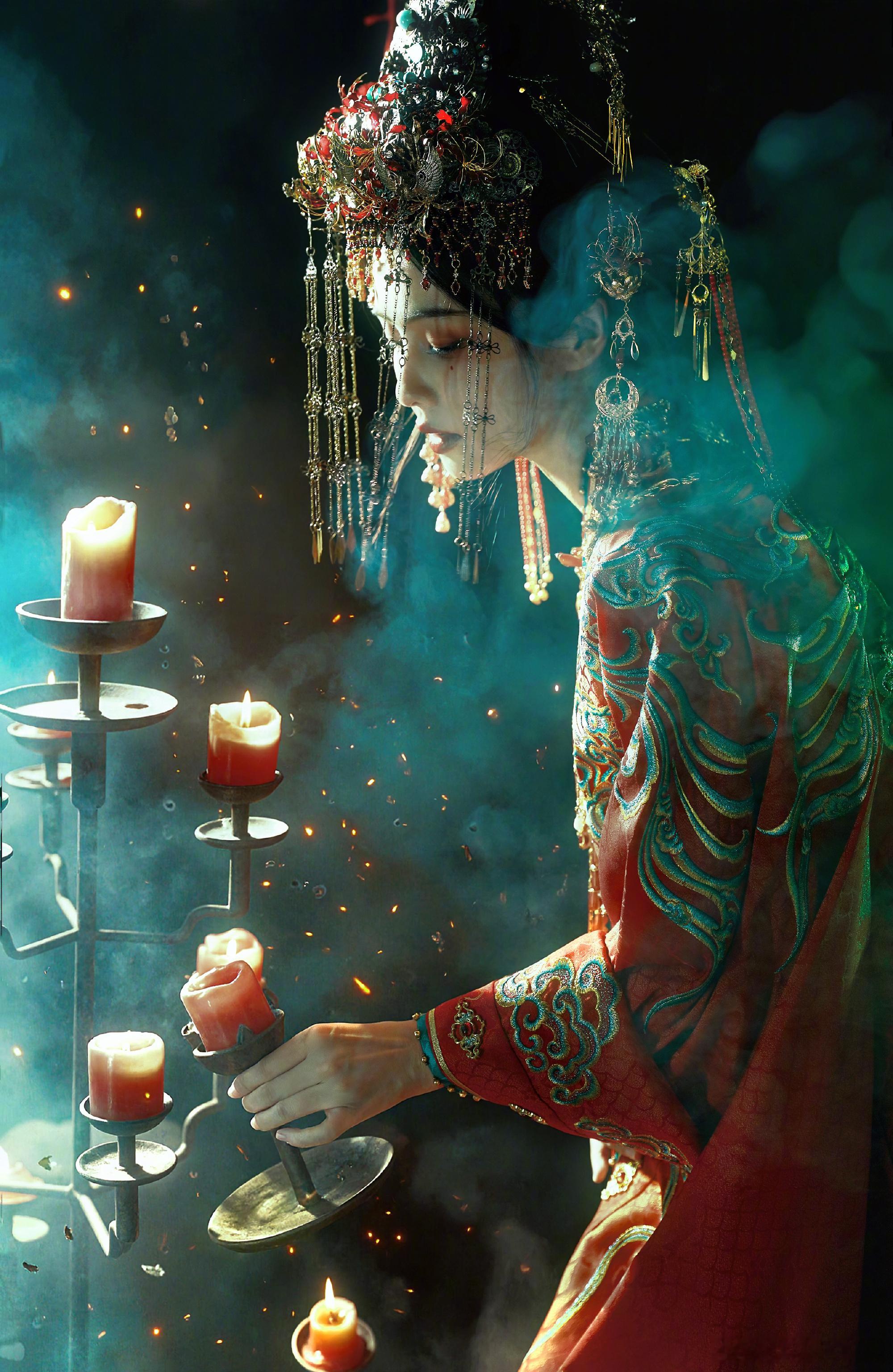 白鹿中式恐怖我的妈呀…白鹿剧宣太切题了…这组新娘写真太中式恐怖了白鹿你继续剧宣这