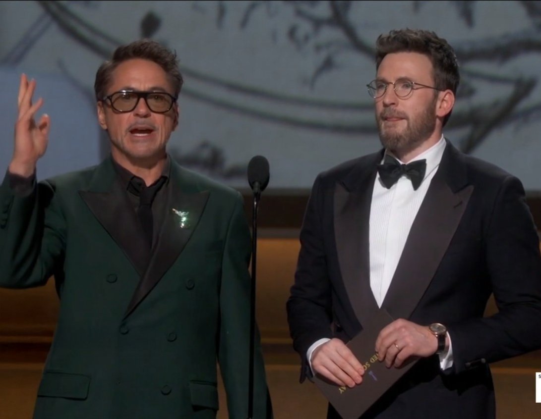 RDJ和Chris Evans奥斯卡 重聚 