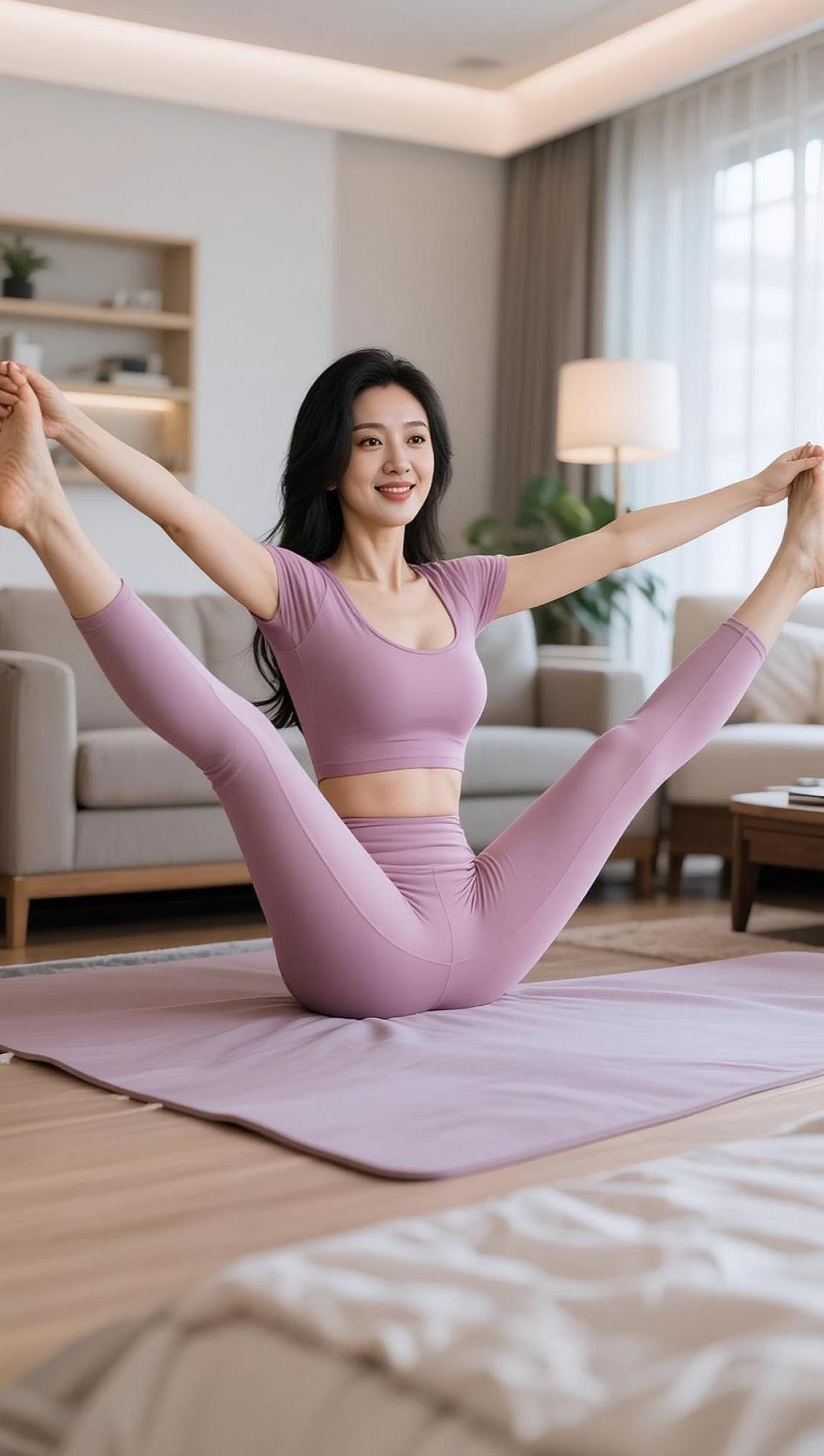 AI瑜伽优雅写真 抖音ai创作 甜系女孩  甜美女 骨相美和皮相美