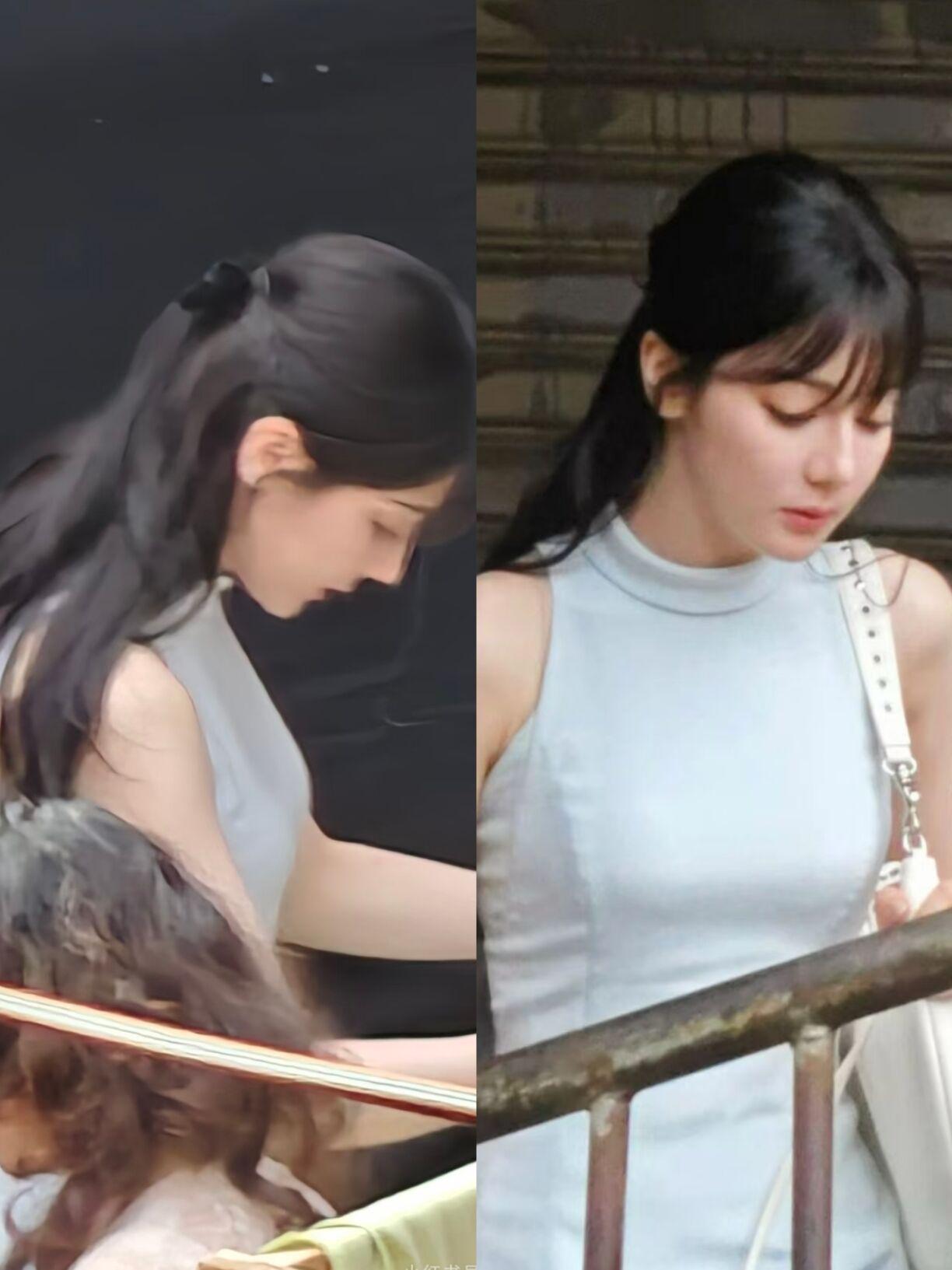 泉州偶遇迪丽热巴拍戏！很多网友发文，热巴来福建了，在泉州商品街取景，热巴身穿白色