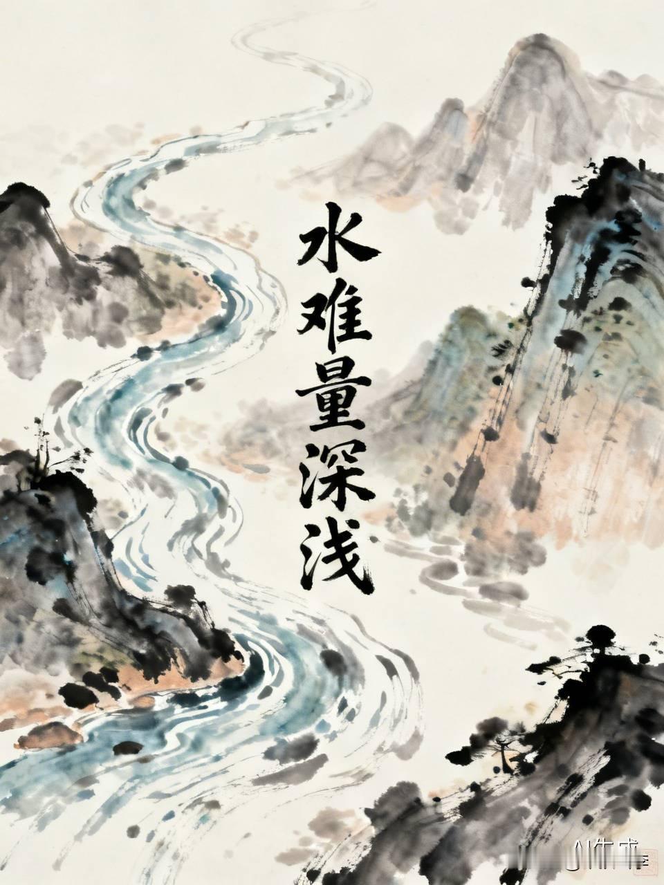 下联：水难量深浅

赏析：“水”对“人”，“难量”对“不可”，“深浅”对“貌相”