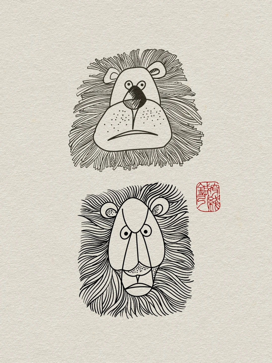 装饰图案【狮头】