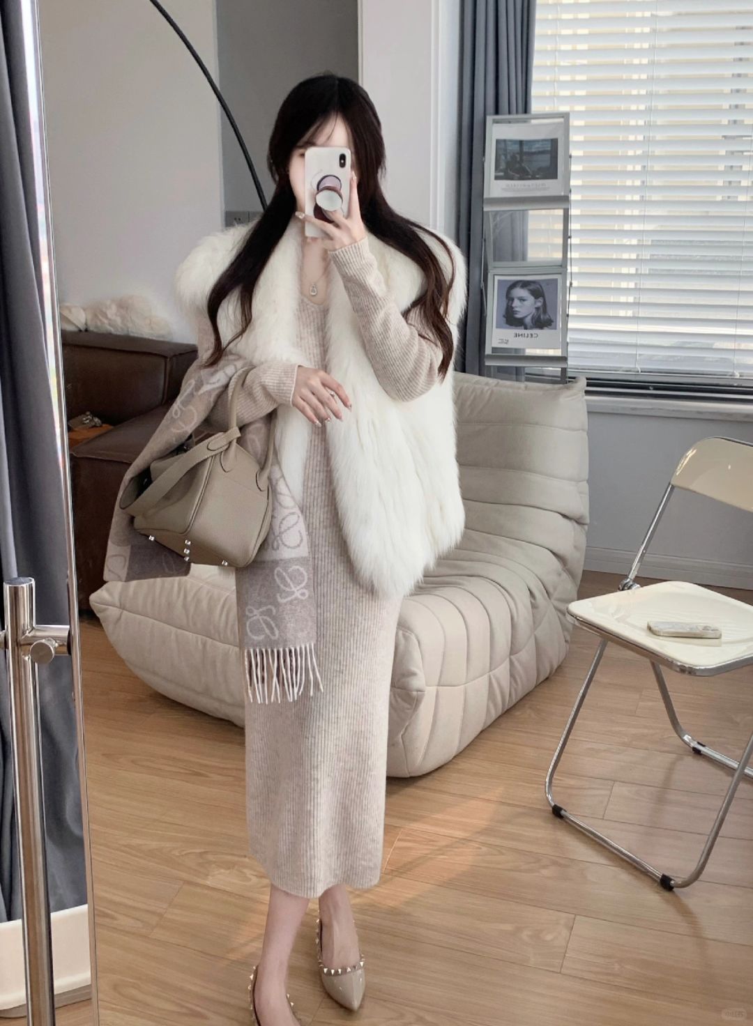 好温柔！！狐狸毛马甲太美了～