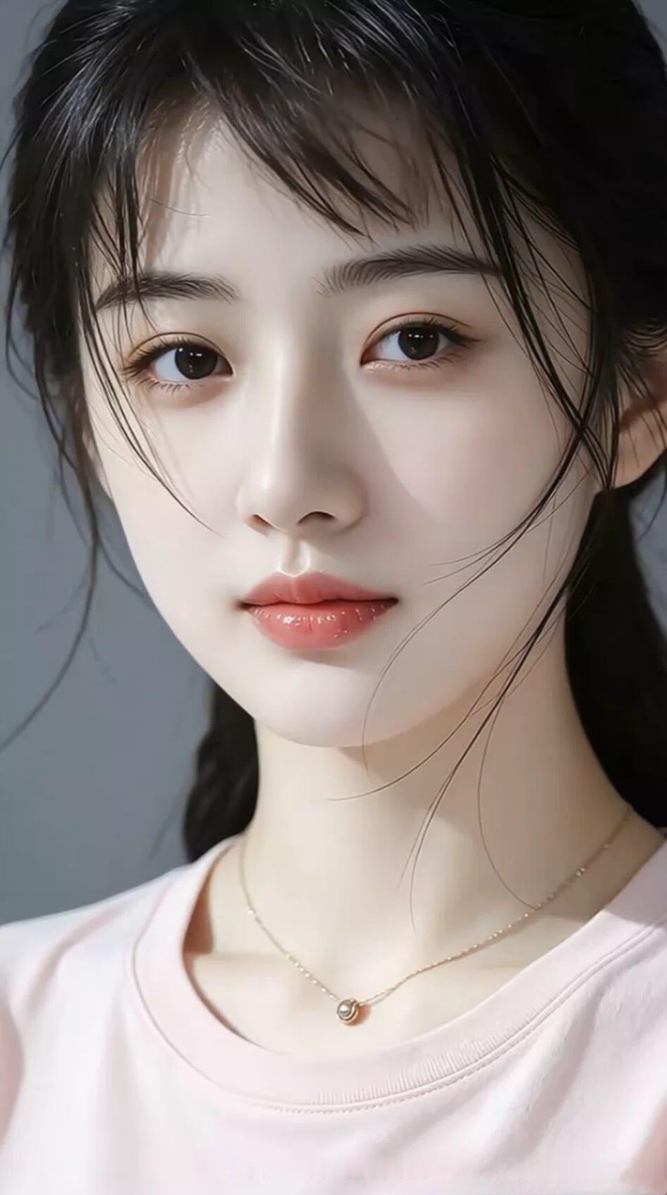温柔少女心，粉色T恤与珍珠项链的完美搭配