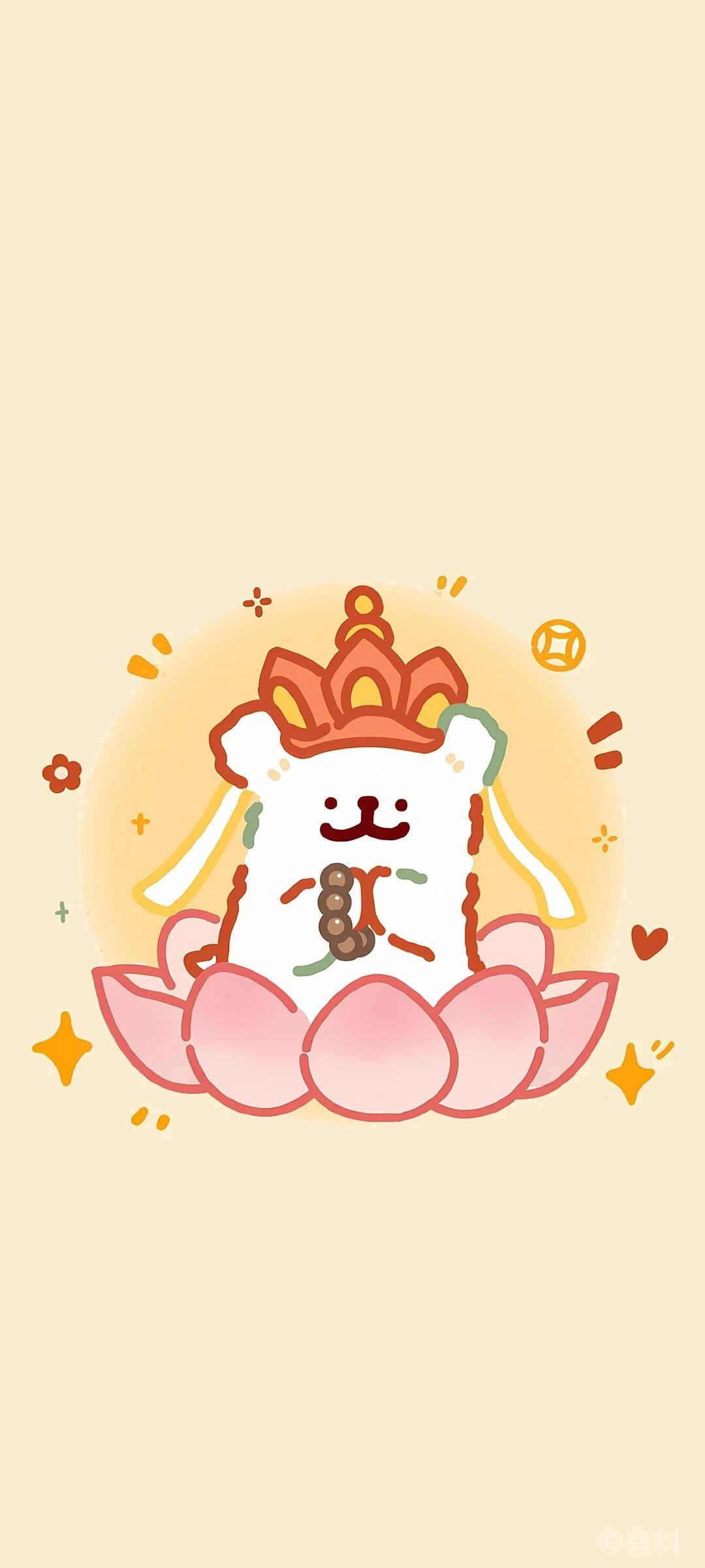线条小狗新年壁纸~ 