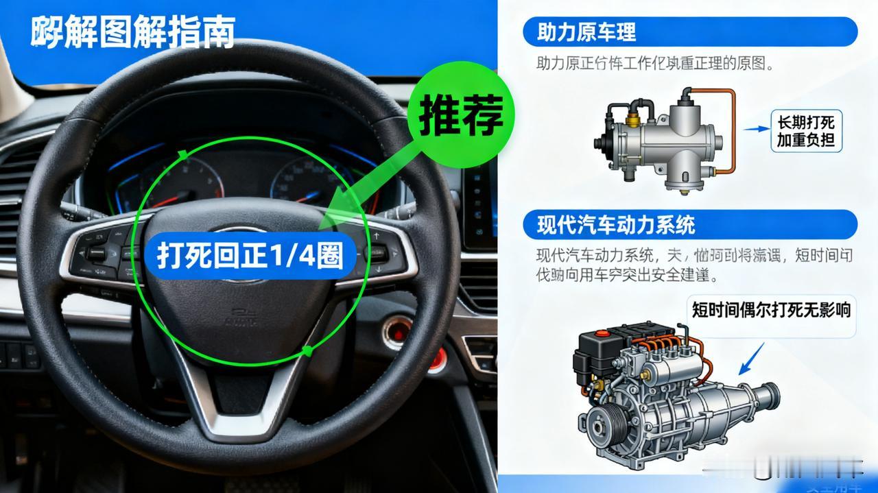 方向盘打死到底伤不伤车？

现代车辆都有助力系统，短时间、偶尔打死没问题。但长期