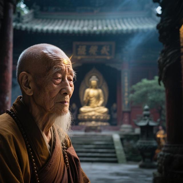 下联：古刹有圣僧。

（图片来自网络）