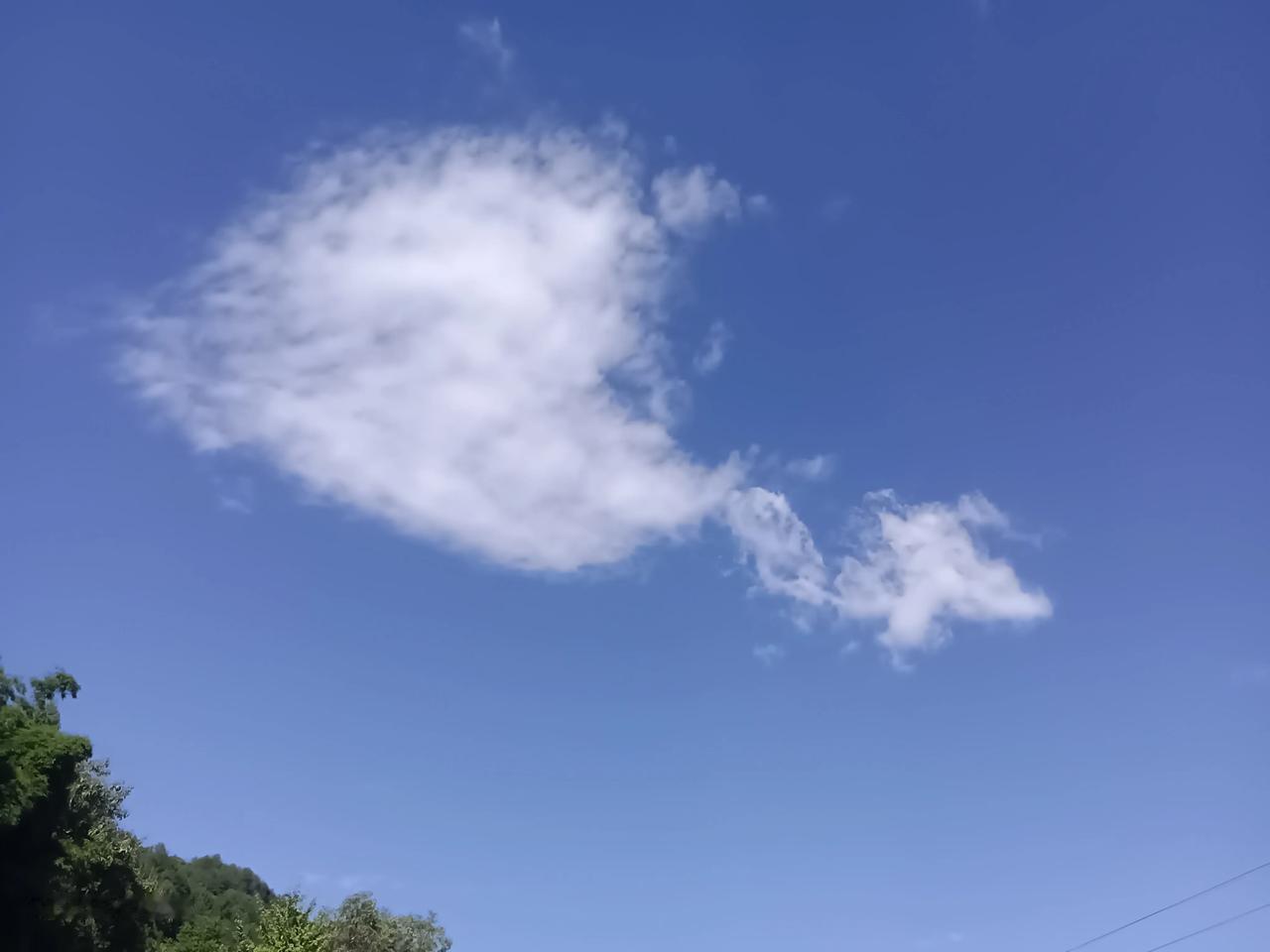 晒图笔记大赛今天，天气好热呀，但天空好美，蔚蓝的天空，飘浮着各种奇形云朵，刚好抬